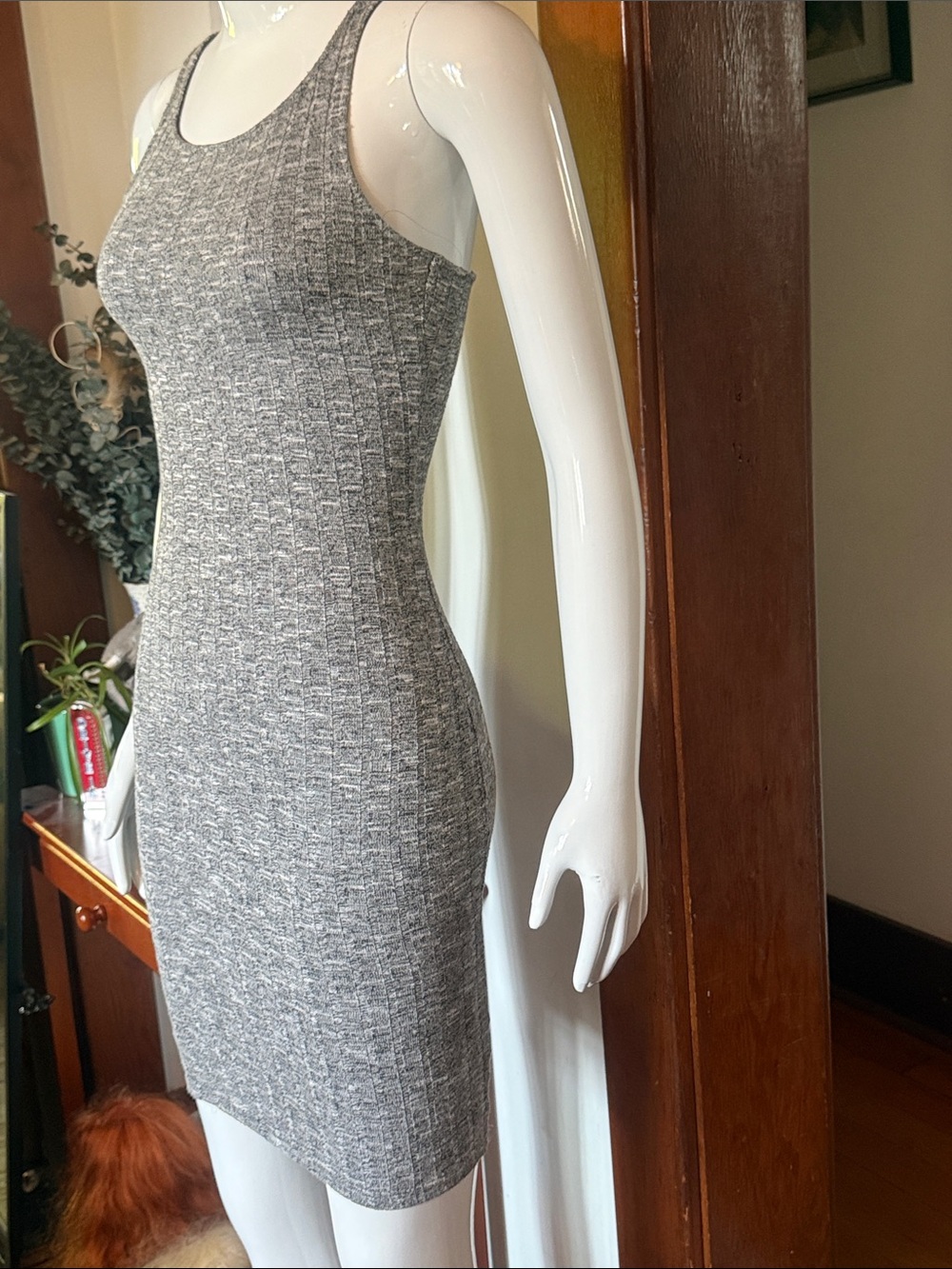 Streetwear Society size, small Classic Gray Knit Tank Dress -Sleeveless Bodycon